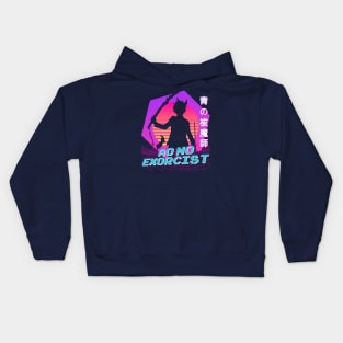 Blue Exorcist - Vaporwave Kids Hoodie